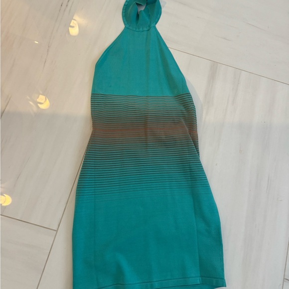 turquoise gauge mini dress never worn - Picture 2 of 4